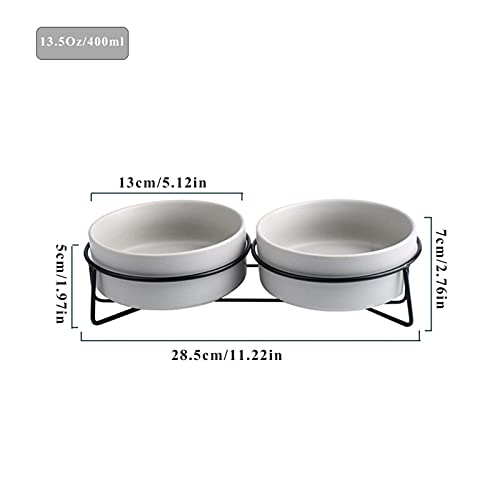 Alimentador divertido Cuencos dobles for perros de gato,cuencos elevados for perros,tazón de perro,for perros pequeños,perros de cerámica,gatos,stand,13.50 oz Comedero para perros comedero lento para