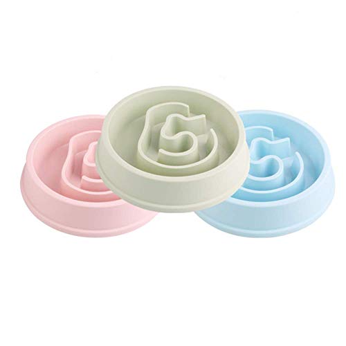 Alimentador lento y saludable para perros y gatos - Alimentador lento para perros - Alimentador interactivo - Alimentador lento para perros Alimentador para gatos - Bloat Pet Stop Stop Dog Bowl (Vrde)