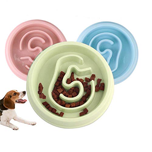 Alimentador lento y saludable para perros y gatos - Alimentador lento para perros - Alimentador interactivo - Alimentador lento para perros Alimentador para gatos - Bloat Pet Stop Stop Dog Bowl (Vrde)