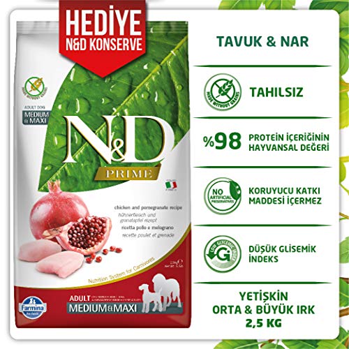 Alimento para perros Farmina Natural & Delicious Prime pollo y granada adulto mediano y maxi 5.5 lb