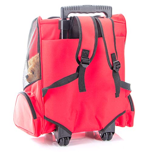 All Pets United trolley para perros pequeño transportador de mascotas para perros y gatos trolley mochila para mascotas con brazo telescópico (trolley para perros)
