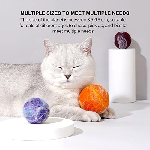 ALLOMN 3 piezas de bolas de fieltro de lana para gatos y gatitos, gatos, bolas de lana, bolas de lana hechas a mano para perros, para amantes de los gatos, suministros de manualidades para decoración