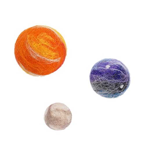 ALLOMN 3 piezas de bolas de fieltro de lana para gatos y gatitos, gatos, bolas de lana, bolas de lana hechas a mano para perros, para amantes de los gatos, suministros de manualidades para decoración