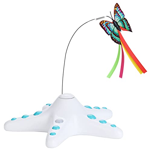 ALLOMN Juguetes interactivos para gatos de interior, juguetes de mariposa rotativos electrónicos automáticos para caza, persecución y ejercicio, juegos de juguete de caza para gatos y mascotas