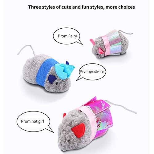 ALLOMN Juguetes para gatos peludos para mascotas, ratones, ratones de juguete para gatos, juguetes para mascotas, lindo vestido de baile de graduación, ratón, gato, juguetes para jugar con gatera,