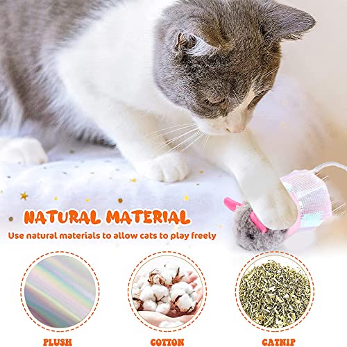 ALLOMN Juguetes para gatos peludos para mascotas, ratones, ratones de juguete para gatos, juguetes para mascotas, lindo vestido de baile de graduación, ratón, gato, juguetes para jugar con gatera,