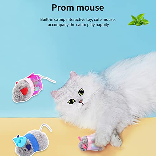 ALLOMN Juguetes para gatos peludos para mascotas, ratones, ratones de juguete para gatos, juguetes para mascotas, lindo vestido de baile de graduación, ratón, gato, juguetes para jugar con gatera,