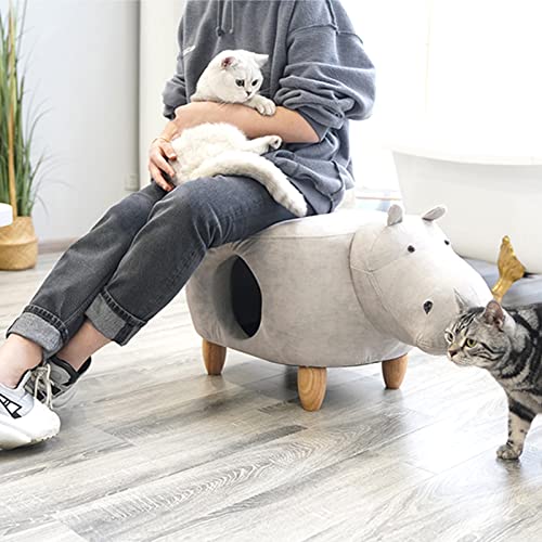 Almacenamiento De Animales De Cuero Otomano,Condominio Moderno Para Gatos Taburete De Reposapiés,Accent Muebles Para Mascotas Puff Taburete Para Gato Perro Pequeño-Elefante 74x43x37cm(29x17x15inch)