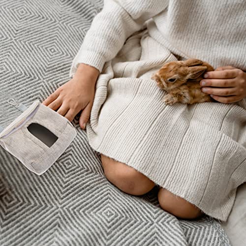 Almacenamiento de La Bolsa de Alimentación de Heno de Conejo: para Conejos Guinea Pigs Chinchillas Hamsters Pequeños Animales Café