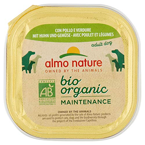 almo nature Perro paté de Pollo y Verduras en Bandeja orgánica, 100 g