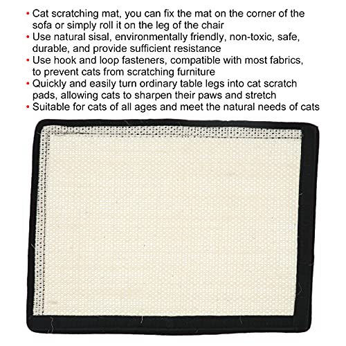 Almohadilla para Raspar de Sisal para Gatos, Rascador, Juguete Interactivo Duradero, Antideslizante, para Dormir, Alfombrilla de Garras de Molienda Natural para Proteger Muebles, Alfombras de Sofá(S)