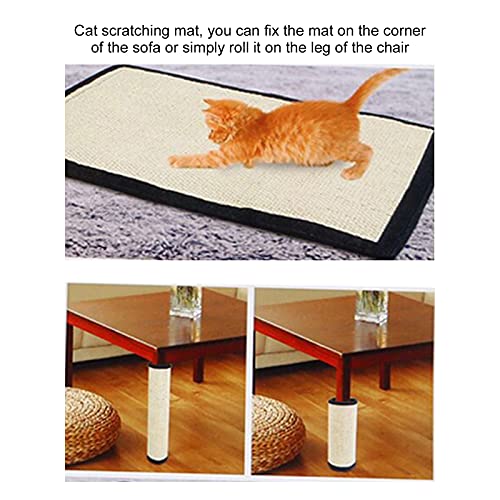 Almohadilla para Raspar de Sisal para Gatos, Rascador, Juguete Interactivo Duradero, Antideslizante, para Dormir, Alfombrilla de Garras de Molienda Natural para Proteger Muebles, Alfombras de Sofá(S)