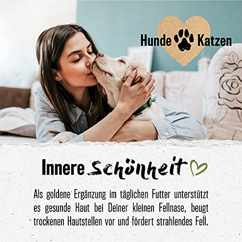 alphazoo Aceite de almendras Aceite para piensos para Perros y Gatos 250 ml, Aceite de Belleza Premium prensado en frío, Piel Sana y Pelo Brillante, aditivo para la Comida, Aceite Base Natural