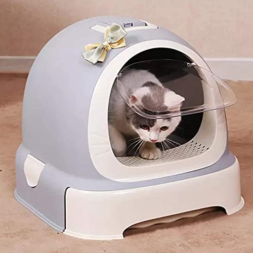 AMAZOM Bandeja De Arena para Gatos, Cajón Cerrado Ultra Autolimpiante Caja De Arena para Gatos Maceta con Capucha para Gatos Bandeja De Basura Bote De Basura Higiene Razas De Gatos Inodoros,Negro