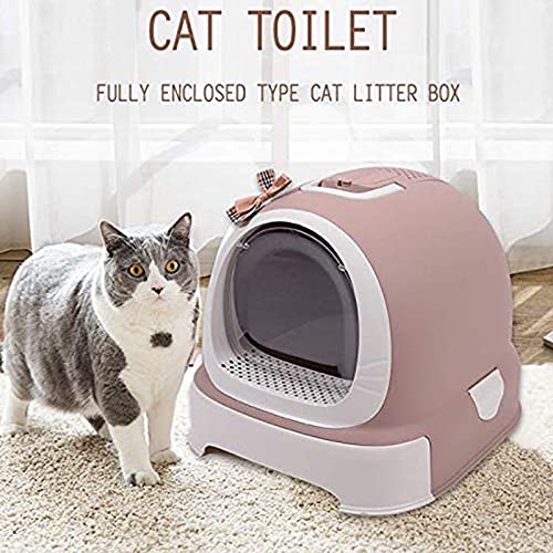 AMAZOM Bandeja De Arena para Gatos, Cajón Cerrado Ultra Autolimpiante Caja De Arena para Gatos Maceta con Capucha para Gatos Bandeja De Basura Bote De Basura Higiene Razas De Gatos Inodoros,Negro