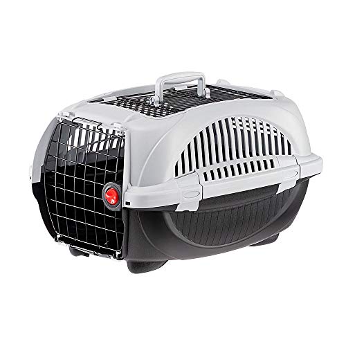 Amazon Basics - Transportín de mascotas prémium con 2 puertas para gatos y perros, 58 cm