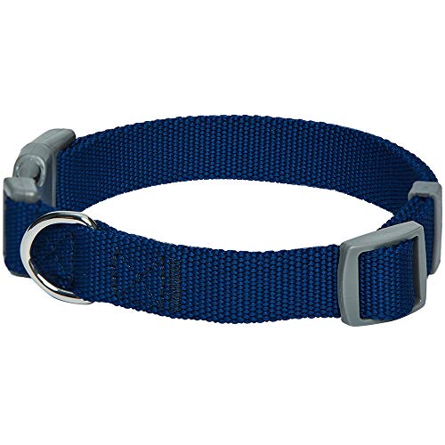 Amazon Brand - Umi Classic - Collar para Perros L, Cuello 45-66 cm, Collares Ajustables para Perros (Azul Marino)