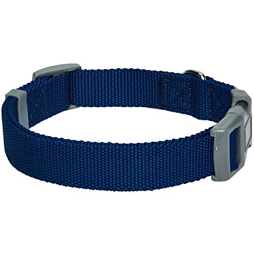 Amazon Brand - Umi Classic - Collar para Perros L, Cuello 45-66 cm, Collares Ajustables para Perros (Azul Marino)