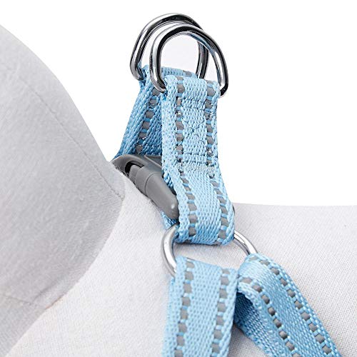 Amazon Brand - Umi Pastel - Arnés Tipo Chaleco para Perros Reflectante L, Contorno del Pecho 74-98 cm, arneses Ajustables para Perros (Azul bebé)