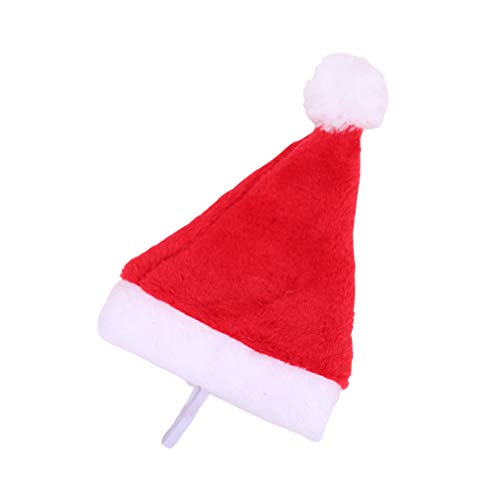 Amosfun 4 Piezas Perro Gato Mascota Santa Sombrero Navidad Felpa Disfraces para Mascotas Mascota Navidad Foto Accesorios Bolsa de Regalo para Gatos Perros Mascota Accesorios de Vacaciones (Rojo)