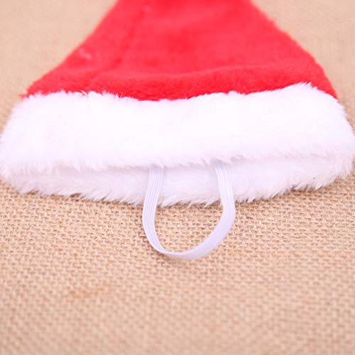 Amosfun 4 Piezas Perro Gato Mascota Santa Sombrero Navidad Felpa Disfraces para Mascotas Mascota Navidad Foto Accesorios Bolsa de Regalo para Gatos Perros Mascota Accesorios de Vacaciones (Rojo)