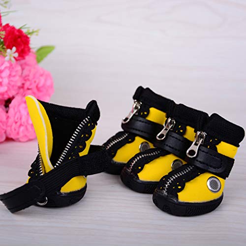 AMURAO Animales de compañía Botas Transpirables Tela de Buceo Zapatos para Perros Botines Ajustables Antideslizantes para Caminar con Gatos