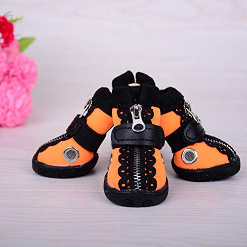 AMURAO Animales de compañía Botas Transpirables Tela de Buceo Zapatos para Perros Botines Ajustables Antideslizantes para Caminar con Gatos