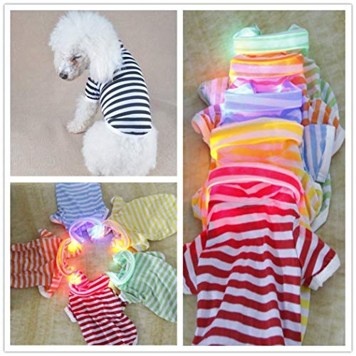 AMURAO Camisa del Perro del Animal doméstico Ropa Ligera del Verano del LED para los Perros Ropa Linda del Perrito Pequeños Trajes Medios de Las Mascotas