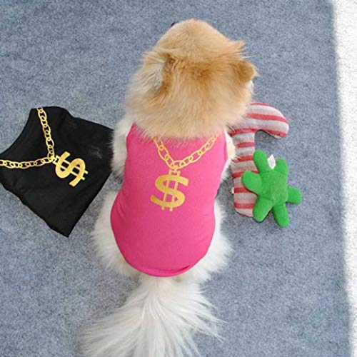 AMURAO Camisas para Perros de Verano Ropa cómoda para Mascotas Respirable Gato Chaleco Dólar Impresión de Prendas de Vestir