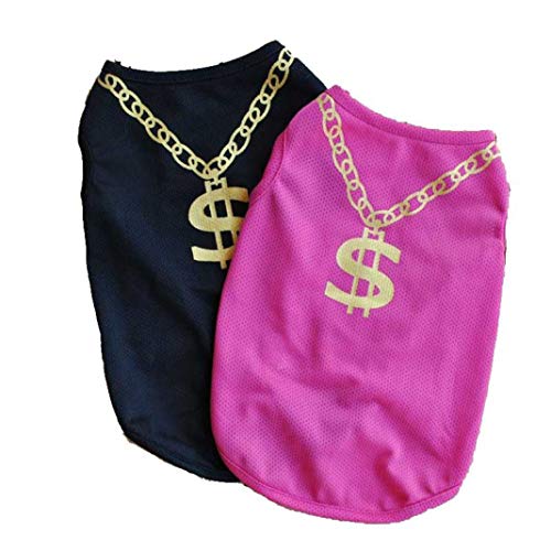 AMURAO Camisas para Perros de Verano Ropa cómoda para Mascotas Respirable Gato Chaleco Dólar Impresión de Prendas de Vestir