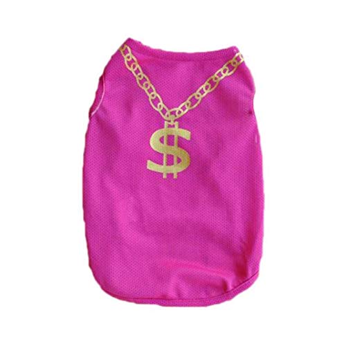 AMURAO Camisas para Perros de Verano Ropa cómoda para Mascotas Respirable Gato Chaleco Dólar Impresión de Prendas de Vestir