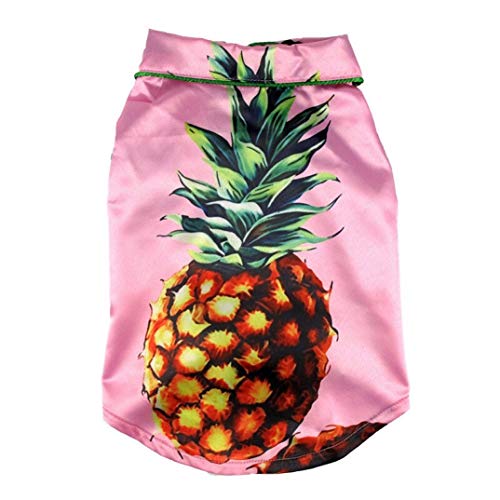 AMURAO Verano Mascota Camisa para Perros Moda Piña Gato Ropa Cachorro Manga Corta Ropa cómoda Overoles