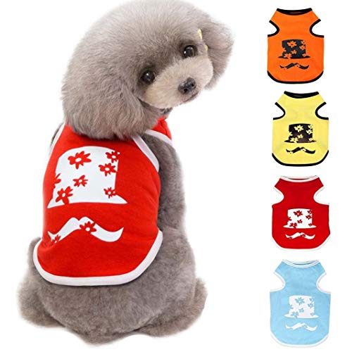 AMURAO Verano Mascota Perro Camisa pequeña Mascotas Chalecos algodón otoño Cachorro Manga Corta Gato Vacaciones Disfraz de Halloween