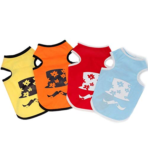 AMURAO Verano Mascota Perro Camisa pequeña Mascotas Chalecos algodón otoño Cachorro Manga Corta Gato Vacaciones Disfraz de Halloween