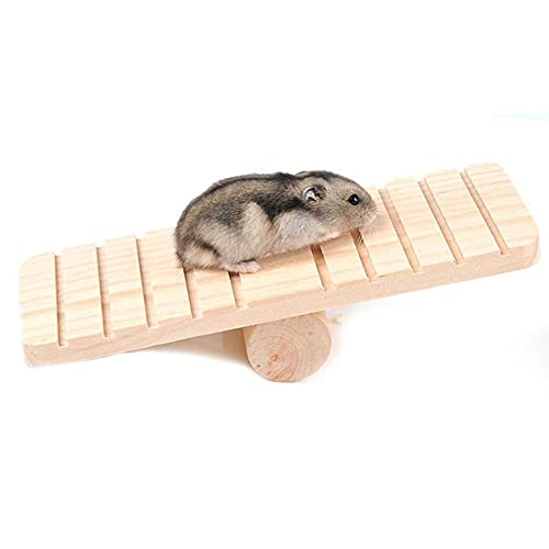 ANCLLO Escalera colgante de hámster de madera para escalar, juguete de escalar, jaula, regalo para animales pequeños, ratón, rata, chinchilla, gerbil erizo