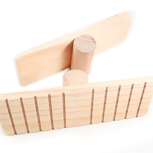 ANCLLO Escalera colgante de hámster de madera para escalar, juguete de escalar, jaula, regalo para animales pequeños, ratón, rata, chinchilla, gerbil erizo
