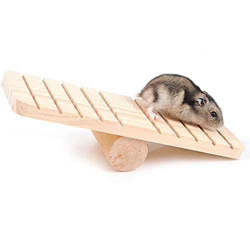 ANCLLO Escalera colgante de hámster de madera para escalar, juguete de escalar, jaula, regalo para animales pequeños, ratón, rata, chinchilla, gerbil erizo