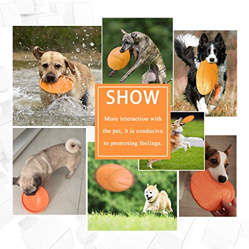 Andiker Juguete de disco volador para perro, juguete para perros, platillo volador para mascotas, entrenamiento de goma duradero para masticar mascotas para diversión interactiva al aire libre (M)