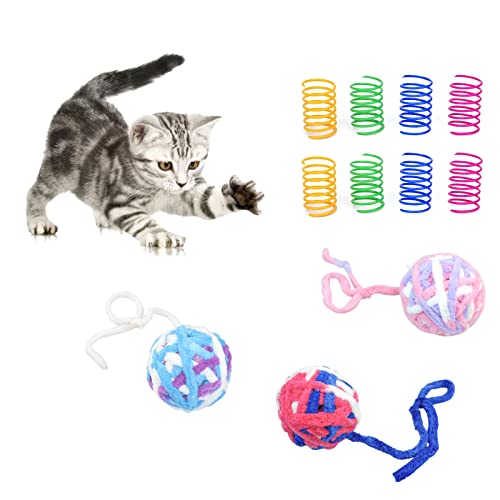 Andiker Juguete para gatos en espiral, juguete creativo colorido para gatos de interior, juego interactivo (5 unidades)