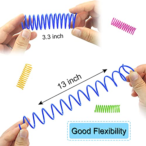 Andiker Juguetes para Gatos de Interior Juguete Interactivo para Gatos de 3.34 Pulgadas y 4 Colores, 8 Piezas de Resortes Grandes, Livianos, Duraderos y de Alta Elasticidad (8pcs)