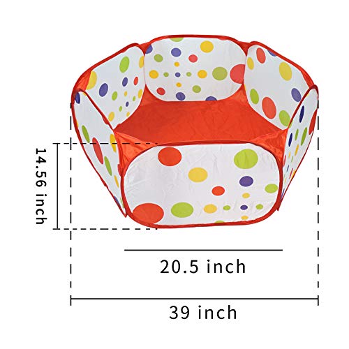 Andiker Valla para animales pequeños, portátil, para hacer ejercicio al aire libre Pop-Up, cercado plegable para cobayas, hámsteres, chinchillas, erizos y conejos (rojo)