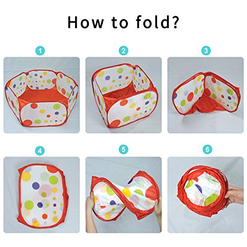 Andiker Valla para animales pequeños, portátil, para hacer ejercicio al aire libre Pop-Up, cercado plegable para cobayas, hámsteres, chinchillas, erizos y conejos (rojo)