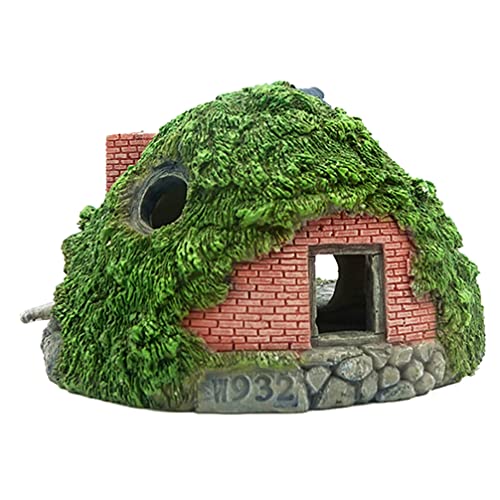 Angoily Aquarium Decoration House Resin House Betta Hideout Cave Fish Tank Betta Hiding Hut Shelter Ornament para Betta Resto Ocultar Play Breed