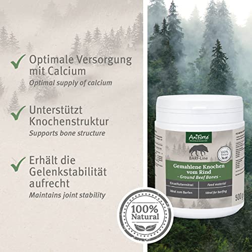 AniForte Carne Huesos para alimentación cruda 2kg - Calcio natural para la estructura ósea y las articulaciones de los perros