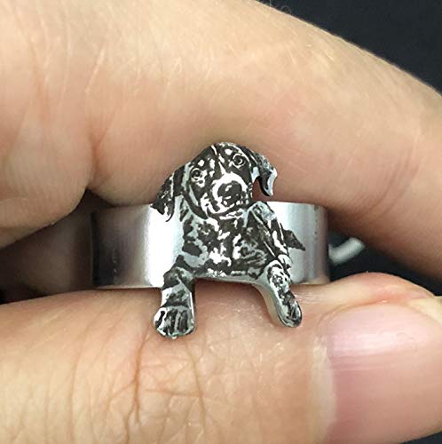 Anillo de foto de perro personalizado Anillos ajustables Dainty Dog Memorial Regalos de simpatía para mujeres Hombres Niñas Su mascota Perro Amante de los gatos Joyas para mascotas Navidad para amigos