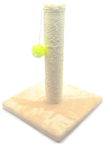 Anima al Gato Hacer Ejercicio. Poste de rasguño de Gato. Blanco Peludo Suave Juguete para Gatos con Campana y Pelota Gato rascando Poste 35cm los 28cm los 28cm
