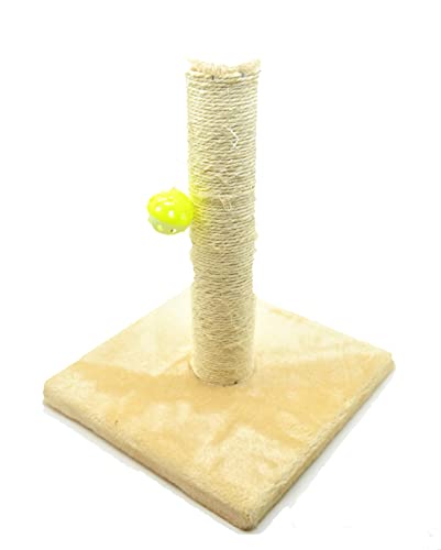 Anima al Gato Hacer Ejercicio. Poste de rasguño de Gato. Blanco Peludo Suave Juguete para Gatos con Campana y Pelota Gato rascando Poste 35cm los 28cm los 28cm