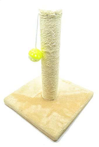 Anima al Gato Hacer Ejercicio. Poste de rasguño de Gato. Blanco Peludo Suave Juguete para Gatos con Campana y Pelota Gato rascando Poste 35cm los 28cm los 28cm