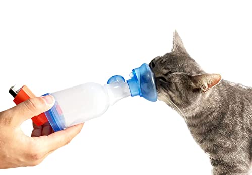 AnimHal Cat - Cámara de inhalación con máscara para Gatos - Fabricada en Francia - Diseñada para Las Enfermedades respiratorias felinas - Adecuada para Todos los Gatos