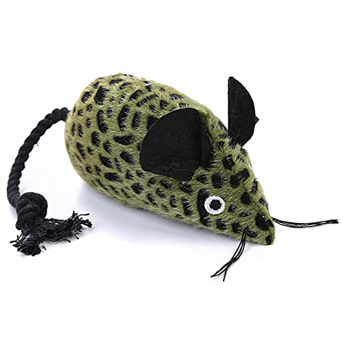 Anjetan Pequeño Pet Pet Pet Pet Pet Linea Linea Lineaje Adorable Cat Mouse Toy Toy Plute Leopard Primer Pulso Interactive Lindo Cable Cat Mastico Juguete Gatito Juguete De Dentición para Entrenar
